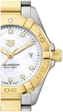 Tag Heuer Aquaracer Diamonds Mother of Pearl Dial Two Tone Steel Strap Watch for Men - WBD1422.BB0321 Authentic Buy Shop Now