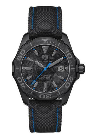 Tag Heuer Aquaracer Calibre 5 Black Nylon Strap Carbon Dial Watch for Men - WBD218C.FC6447 Authentic Buy Shop Now