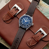 Tag Heuer Autavia Calibre 5 Automatic Blue Dial Brown Leather Strap Watch for Men - WBE5116.FC8266 Authentic Buy Shop Now