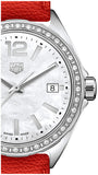 Tag Heuer Formula 1 Quartz Diamonds Mother of Pearl Dial Orange Leather Strap Watch for Women - WBJ131A.FC8250 Authentic Buy Shop Now