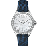 Tag Heuer Formula 1 Quartz Diamonds Mother of Pearl Dial Blue Leather Strap Watch for Women - WBJ131A.FC8251 Authentic Buy Shop Now