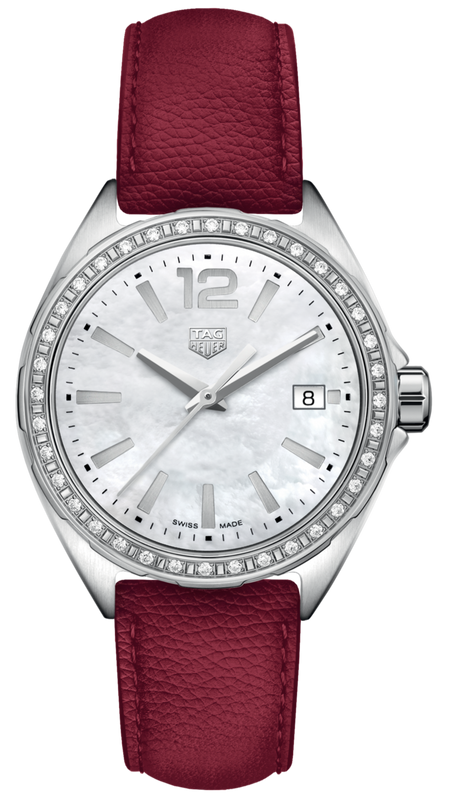 Tag Heuer Formula 1 Quartz Mother of Pearl Dial Red Leather Strap Watch for Women - WBJ131A.FC8253 Authentic Buy Shop Now