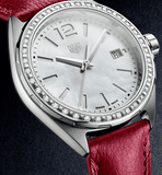 Tag Heuer Formula 1 Quartz Mother of Pearl Dial Red Leather Strap Watch for Women - WBJ131A.FC8253 Authentic Buy Shop Now