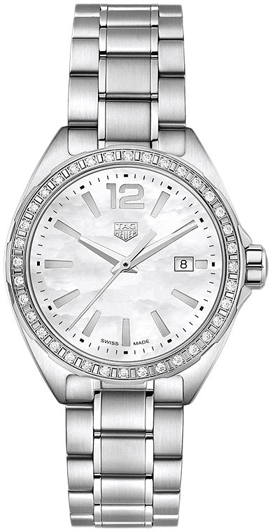 Tag Heuer Formula 1 Diamonds Mother of Pearl White Dial Silver Steel Strap Watch for Women - WBJ141A.BA0664 Authentic Buy Shop Now