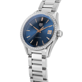 Tag Heuer Carrera Quartz Diamonds Blue Dial Silver Steel Strap Watch for Women - WAR1114.BA0601 Authentic Buy Shop Now