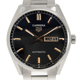 Tag Heuer Carrera Day Date Black Dial Silver Steel Strap Watch for Men - WBN2013.BA0640 Authentic Buy Shop Now