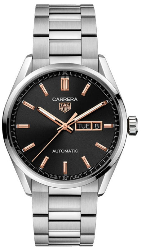 Tag Heuer Carrera Day Date Black Dial Silver Steel Strap Watch for Men - WBN2013.BA0640 Authentic Buy Shop Now