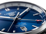 Tag Heuer Carrera Twin Time Blue Dial Silver Steel Strap Watch for Men - WBN201A.BA0640 Authentic Buy Shop Now