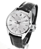 Tag Heuer Carrera Date Silver Dial Black Leather Strap Watch for Men - WBN2111.FC6505 Authentic Buy Shop Now