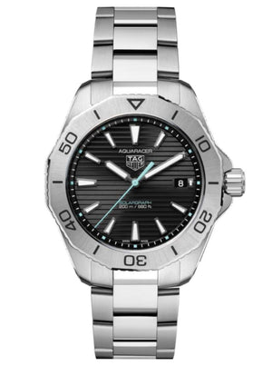 Tag Heuer Aquaracer Professional 200 Solargraph Quartz Black Dial Silver Steel Strap Watch for Men - WBP1114.BA0000 Authentic Buy Shop Now