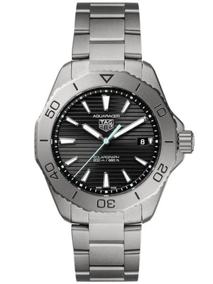 Tag Heuer Aquaracer Professional 200 Solargraph Quartz Black Dial Silver Steel Strap Watch for Men - WBP1180.BF0000 Authentic Buy Shop Now