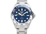 Tag Heuer Aquaracer Professional 300 GMT Automatic Blue Dial Silver Steel Strap Watch for Men - WBP2010.BA0632 Authentic Buy Shop Now