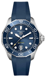 Tag Heuer Aquaracer Professional 300 Automatic Blue Dial Blue Rubber Strap Watch for Men - WBP201B.FT6198 Authentic Buy Shop Now