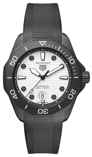Tag Heuer Aquaracer Professional 300 Automatic White Dial Black Rubber Strap Watch for Men - WBP201D.FT6197 Authentic Buy Shop Now