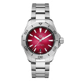 Tag Heuer Aquaracer Professional 200 Automatic Red Dial Silver Steel Strap Watch for Men - WBP2114.BA0627 Authentic Buy Shop Now
