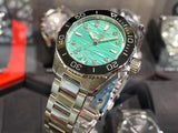 Tag Heuer Aquaracer Professional 300 Automatic Diamonds Green Dial Silver Steel Strap Watch for Women - WBP231K.BA0618 Authentic Buy Shop Now