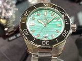 Tag Heuer Aquaracer Professional 300 Automatic Diamonds Green Dial Silver Steel Strap Watch for Women - WBP231K.BA0618 Authentic Buy Shop Now