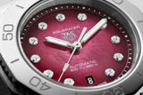 Tag Heuer Aquaracer Professional 200 Automatic Diamond Ruby Red Dial Silver Steel Strap Watch for Women - WBP2414.BA0622 Authentic Buy Shop Now