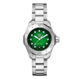 Tag Heuer Aquaracer Professional 200 Automatic Diamond Green Dial Silver Steel Strap Watch for Women - WBP2415.BA0622 Authentic Buy Shop Now