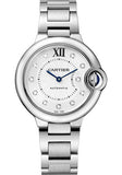 Cartier Ballon Bleu de Cartier Diamonds Silver Dial Silver Steel Strap Watch for Women - WE902073 Authentic Buy Shop Now