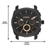 Fossil Machine Chronograph Black Dial Black Steel Strap Watch for Men - FS4682 Authentic Buy Shop Now