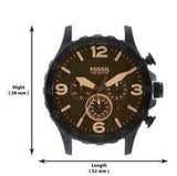Fossil Nate Chronograph Brown Dial Brown Leather Strap Watch for Men - JR1487 Authentic Buy Shop Now