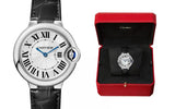 Cartier Ballon Bleu De Cartier Silver Dial Black Leather Strap Watch for Women - WSBB0034 Authentic Buy Shop Now