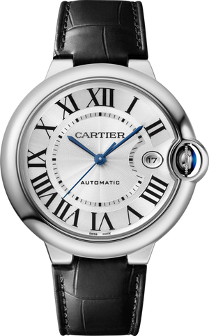 Cartier Ballon Bleu De Cartier Silver Dial Black Leather Strap Watch for Women - WSBB0028 Authentic Buy Shop Now