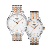 Tissot T Classic Tradition White Dial Two Tone Mesh Bracelet Watch For Men - T063.610.22.037.01 Authentic Buy Shop Now