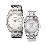 Tissot T Trend Couturier Chronograph White Dial Silver Steel Strap Watch For Men - T035.410.11.031.00 Authentic Buy Shop Now