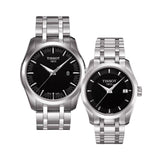 Tissot T Trend Couturier Chronograph Black Dial Silver Steel Strap Watch For Men - T035.410.11.051.00 Authentic Buy Shop Now
