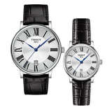 Tissot Carson Premium Lady Silver Dial Black Leather Strap Watch For Women - T122.210.16.033.00 Authentic Buy Shop Now