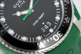 Gucci Dive Black Dial Green Rubber Strap Watch For Men - YA136310 Authentic Buy Shop Now