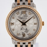Omega De Ville Prestige Quartz Diamonds Silver Dial Two Tone Steel Strap Watch for Women - 424.25.27.60.52.001 Authentic Buy Shop Now