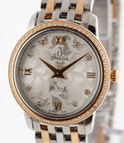 Omega De Ville Prestige Quartz Diamonds Silver Dial Two Tone Steel Strap Watch for Women - 424.25.27.60.52.001 Authentic Buy Shop Now