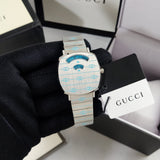 Gucci Grip Quartz Silver Dial Silver Steel Strap Watch For Women - YA157437 Authentic Buy Shop Now