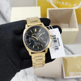 Michael Kors Sullivan Quartz Black Dial Gold Steel Strap Watch For Men - MK8969 Authentic Buy Shop Now