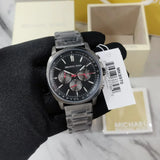 Michael Kors Sullivan Chronograph Black Dial Grey Steel Strap Watch For Men - MK8970 Authentic Buy Shop Now
