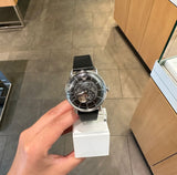 Emporio Armani Meccanico Skeleton Black Dial Black Leather Strap Watch For Men - AR60026 Authentic Buy Shop Now