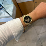 Michael Kors Whitney Chronograph Black Dial Gold Steel Strap Watch for Women - MK7224 Authentic Buy Shop Now