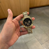 Michael Kors Whitney Chronograph Black Dial Gold Steel Strap Watch for Women - MK7224 Authentic Buy Shop Now