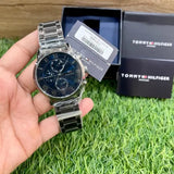 Tommy Hilfiger Kane Quartz Blue Dial Black Steel Strap Watch for Men - 1791456 Authentic Buy Shop Now