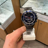 Michael Kors Bayville Chronograph Blue Dial Grey Steel Strap Watch For Men - MK8727 Authentic Buy Shop Now