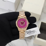 Michael Kors Layton Three Hand Red Dial Rose Gold Steel Strap Watch For Women - MK6893 Authentic Buy Shop Now