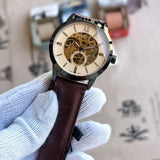 Fossil Neutra Automatic Skeleton White Dial Brown Leather Strap Watch for Men - ME3184 Authentic Buy Shop Now