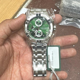 Maurice Lacroix Aikon Chronograph Green Dial Silver Steel Strap Watch For Men - AI1018-SS002-630-1 Authentic Buy Shop Now