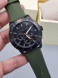 Michael Kors Cunningham Chronograph Black Dial Green Rubber Strap Watch For Men - MK7165 Authentic Buy Shop Now