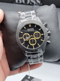 Hugo Boss Ikon Black Dial Black Steel Strap Watch for Men - 1513278 Authentic Buy Shop Now