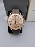 Emporio Armani Aviator Grey Dial Brown Leather Strap Watch For Men - AR11106 Authentic Buy Shop Now