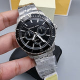 Michael Kors Cunningham Multifunction Black Dial Silver Steel Strap Watch For Men - MK7156 Authentic Buy Shop Now